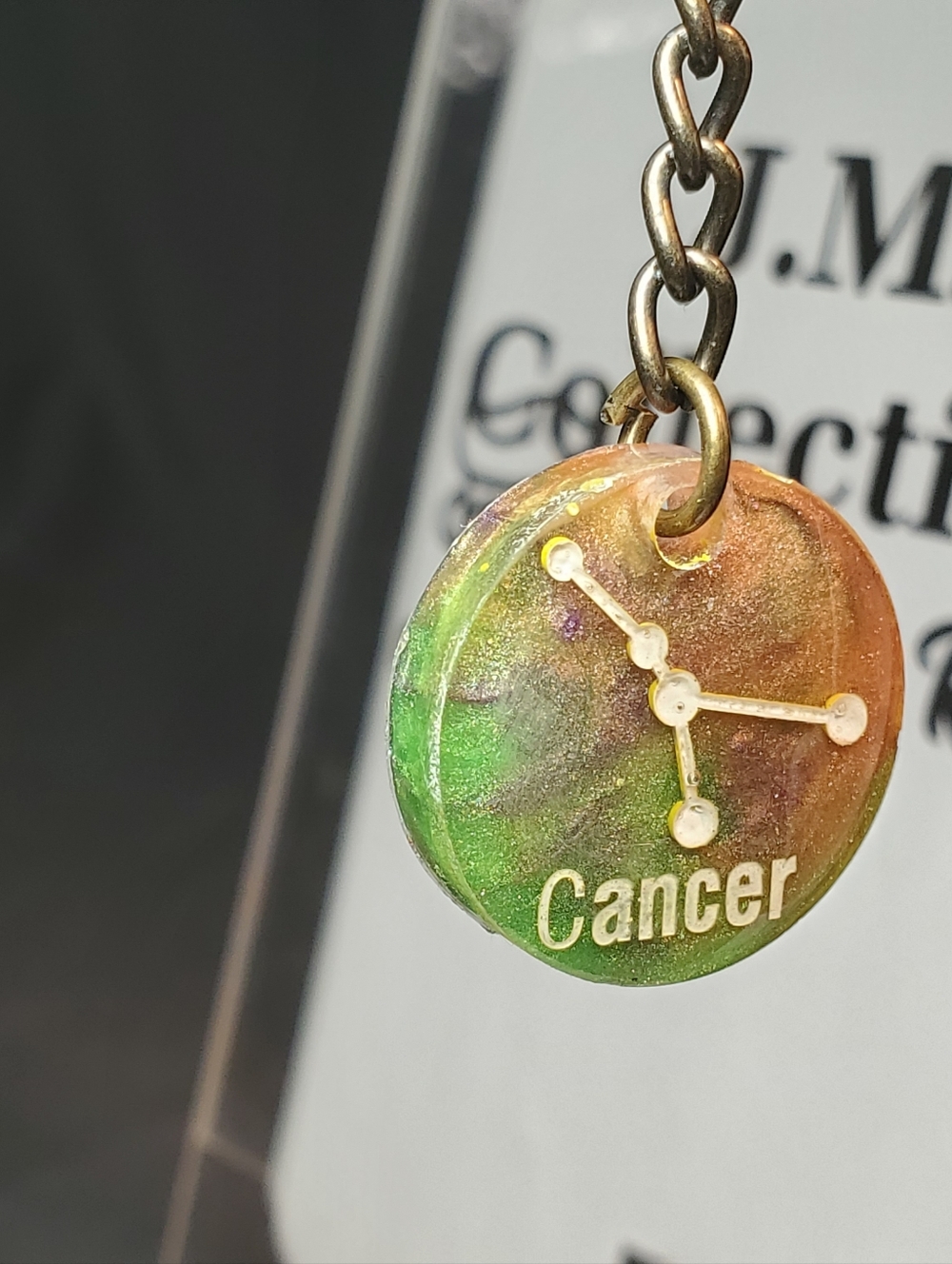 Celestial "Cancer" Zodiac Resin Keychain | Handcrafted Star Sign Accessory